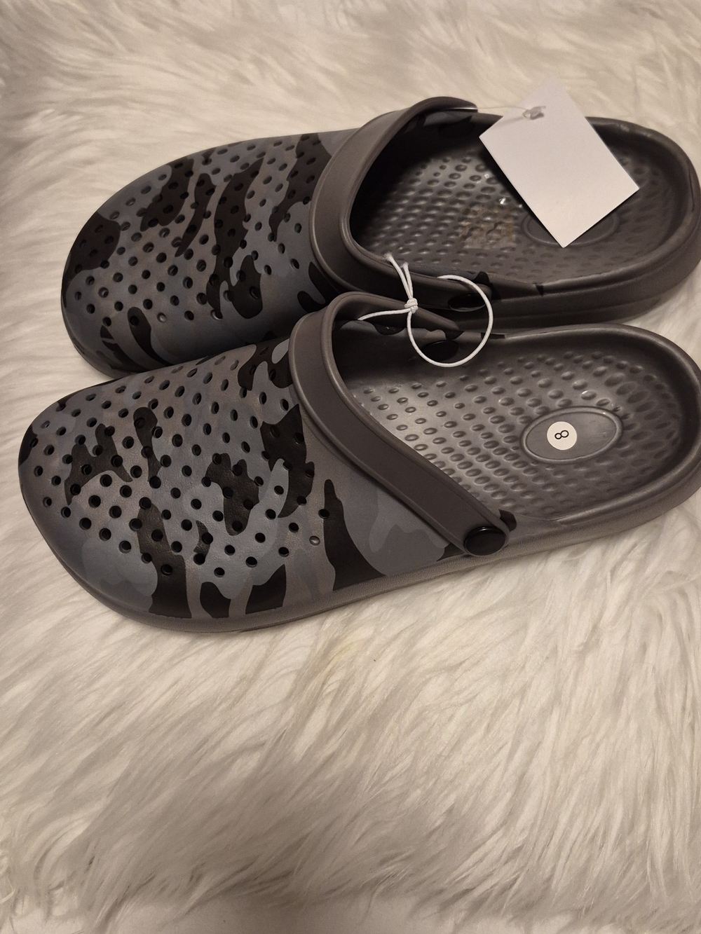 Men's Gray Camo Comfort Sandals - Slip-On Flip Clog